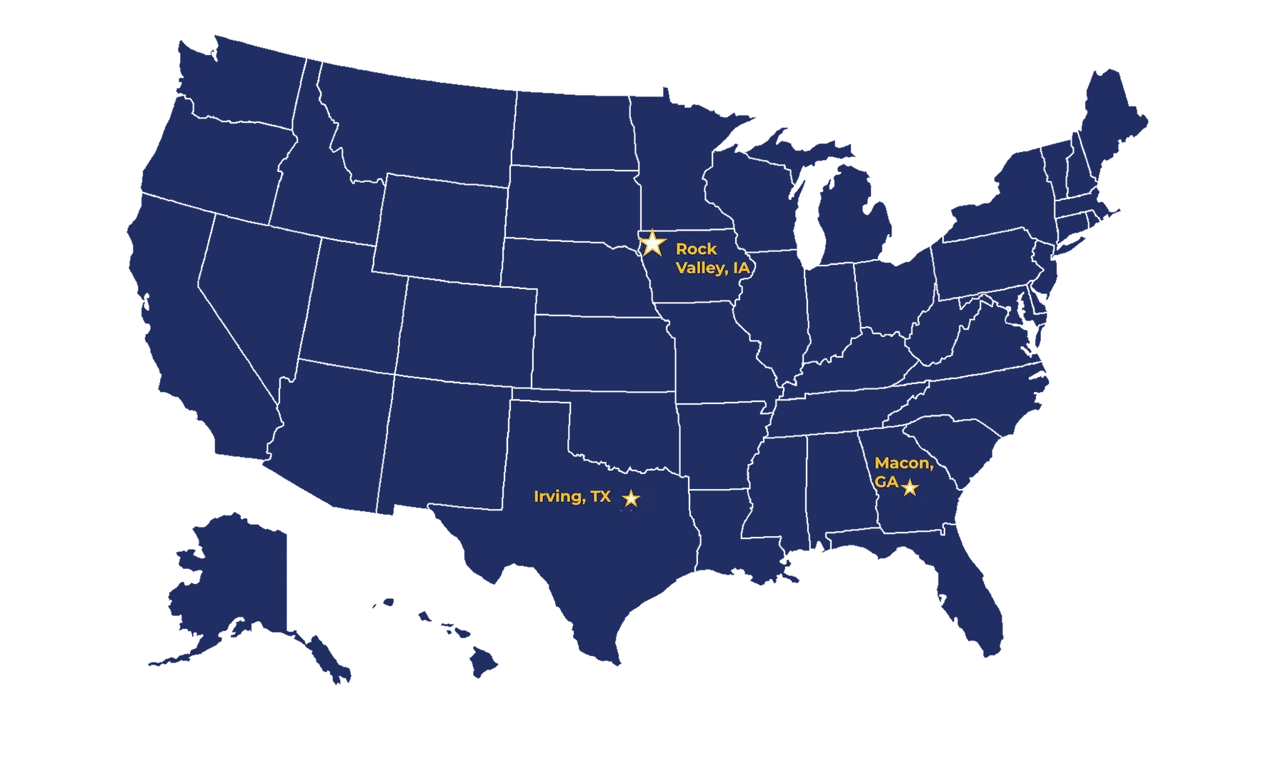 Blue US map - no AZ